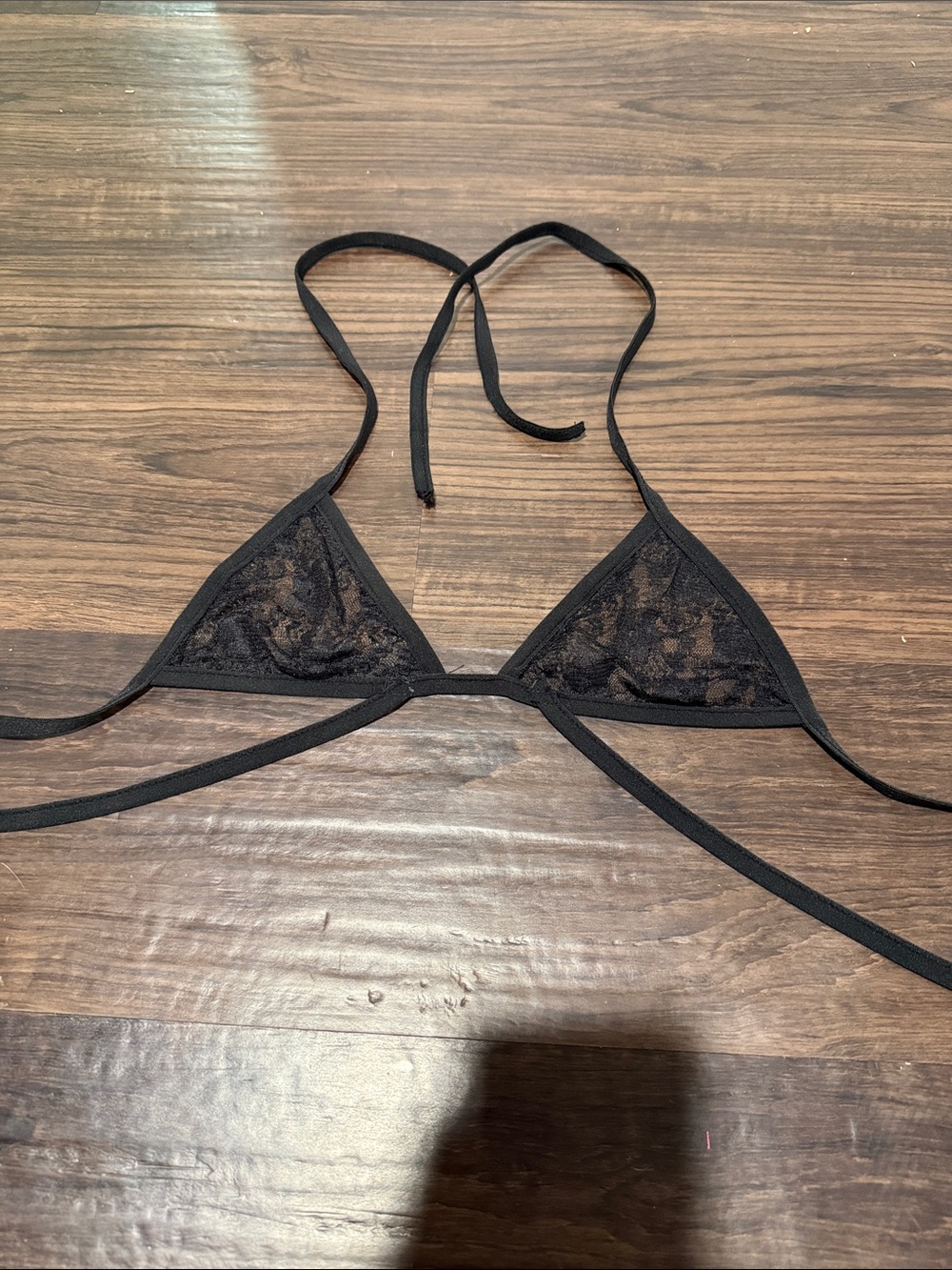 Black Lace Triangle Bralette - Women Intimates